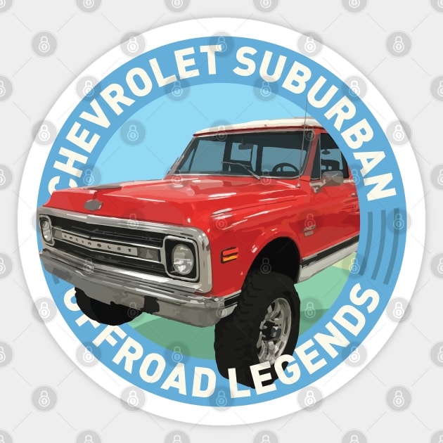 4x4 Offroad Legends: Chevrolet Suburban 5K (red) Sticker by OFFROAD-DESIGNS